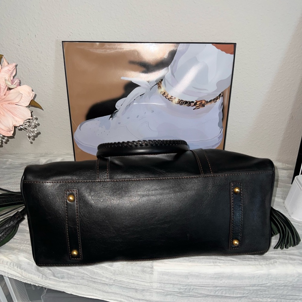 Dooney & Bourke Black Leather Tote with Gold Hardware - Picture 7 of 9